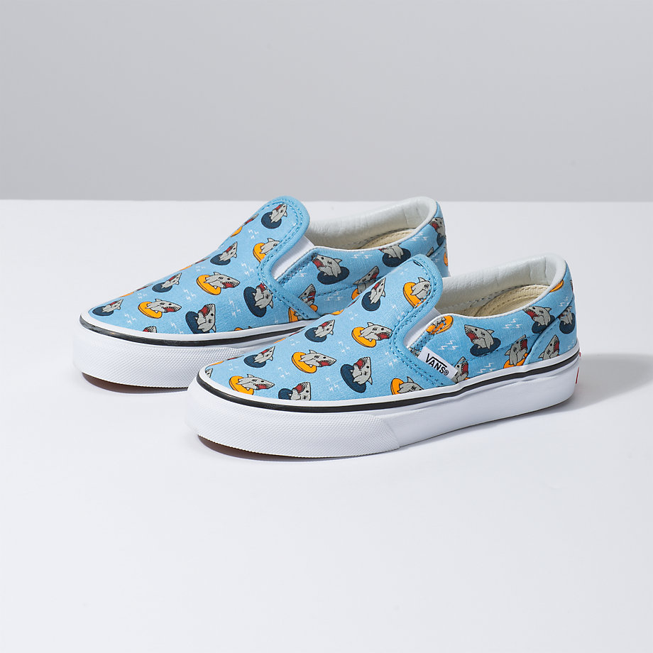 Vans Erkek Çocuk Kaykay Ayakkabısı Floatie Sharks Slip-On Mavi/Beyaz | 75491-359